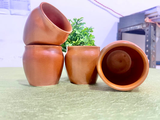 Premium Handmade Clay Cups (Set of 4) – Eco-Friendly Terracotta Kulhad for Tea & Coffee