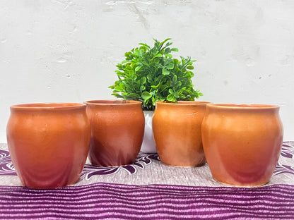 Premium Handmade Clay Cups (Set of 4) – Eco-Friendly Terracotta Kulhad for Tea & Coffee